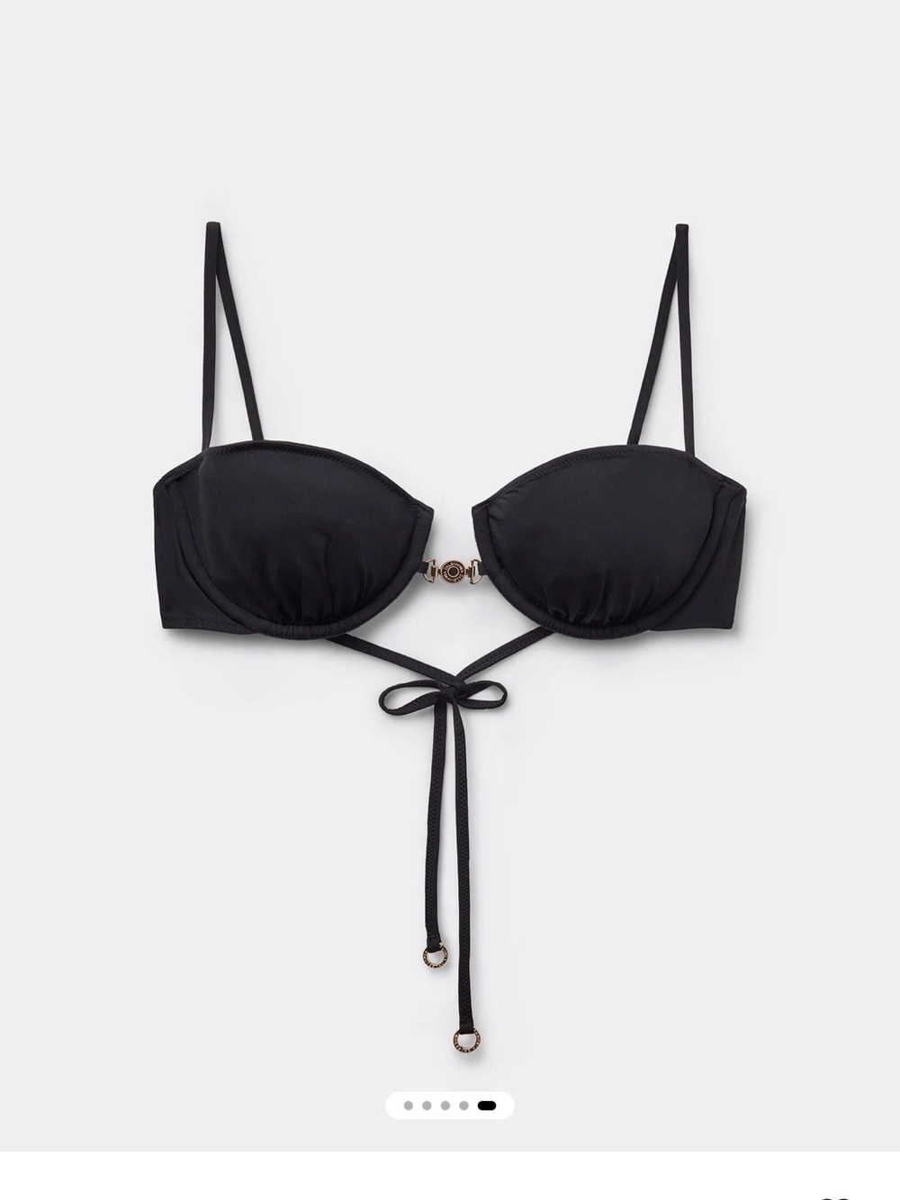 Calzedonia Women's Black Tie-Front Balconette Bra Top
